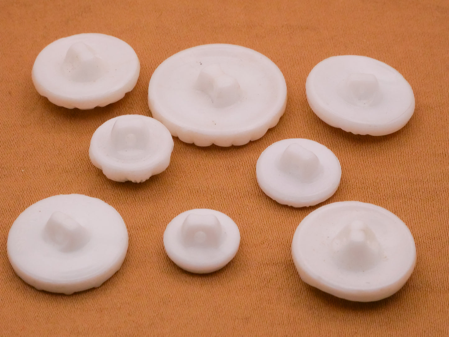 Iridescent Vintage White Glass Button Various 11-23mm