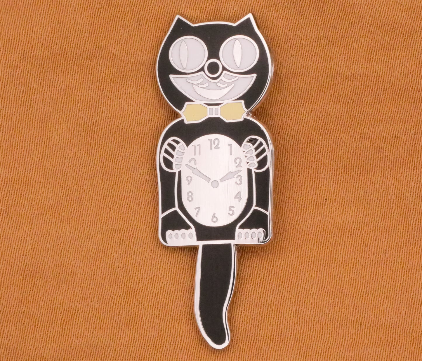 Kit-Cat Klock Kitty Clock Enamel Metal Button 14x38mm