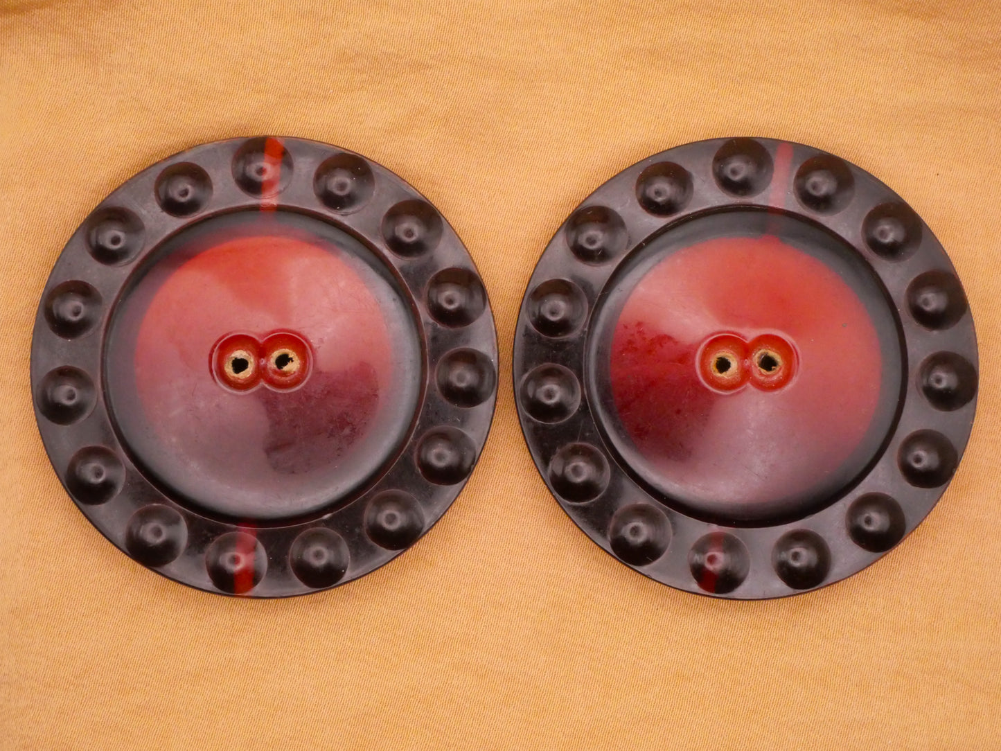 Stud Look Edge Red Celluloid Early Plastic Large Button Various 51mm