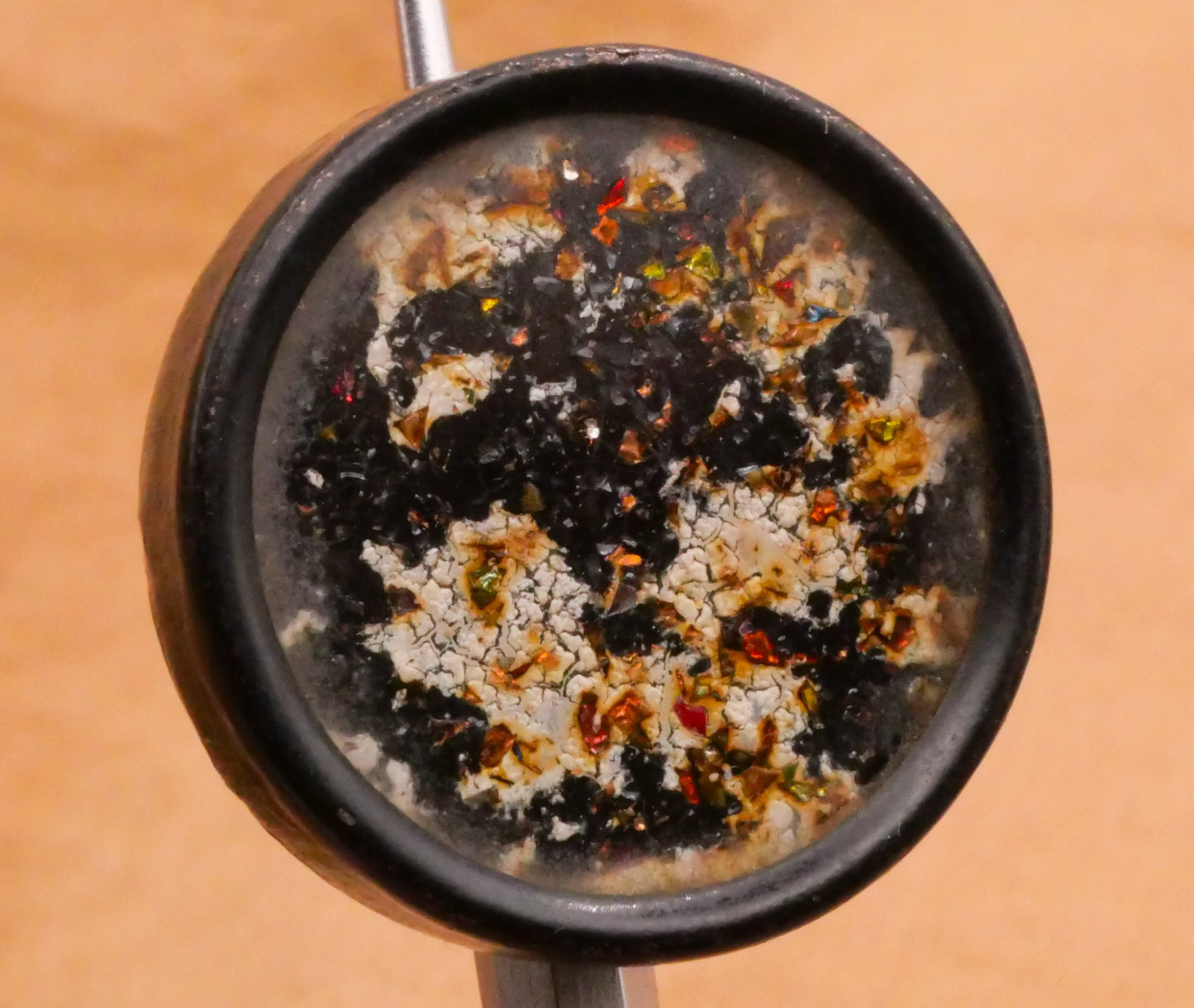 Drum Glitter Sand Shell Glass Metal Button Various 23-26mm