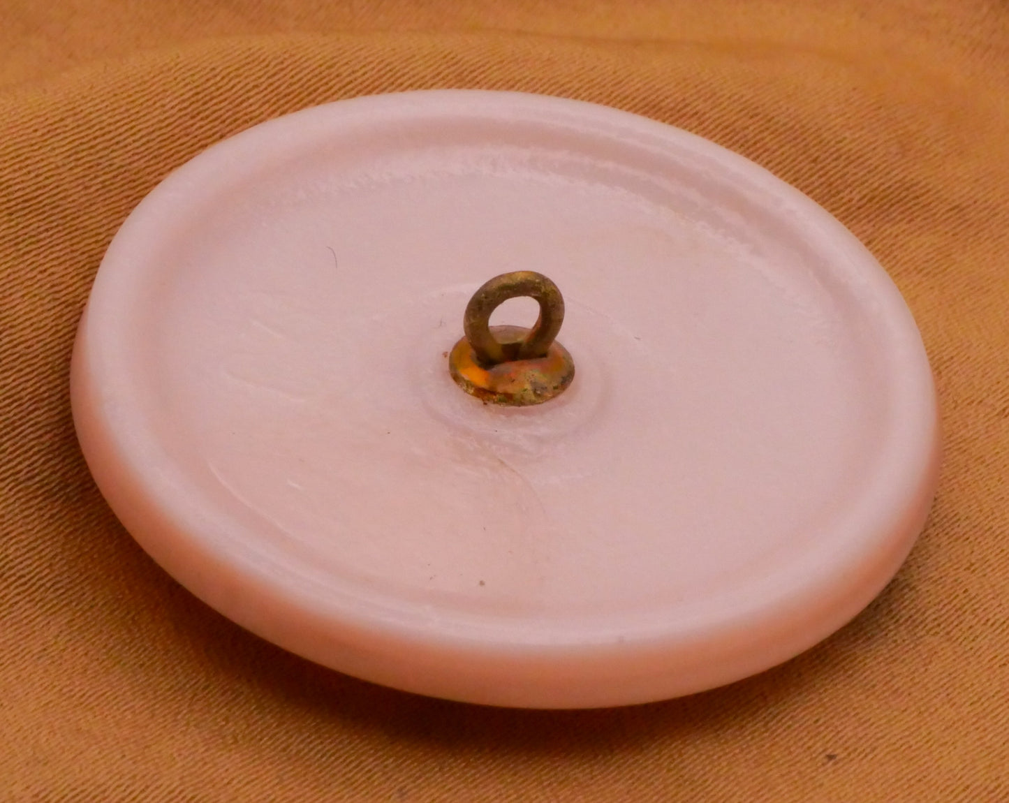 Ship Sails Hand-Painted Czech Pink Glass Large Button 35mm