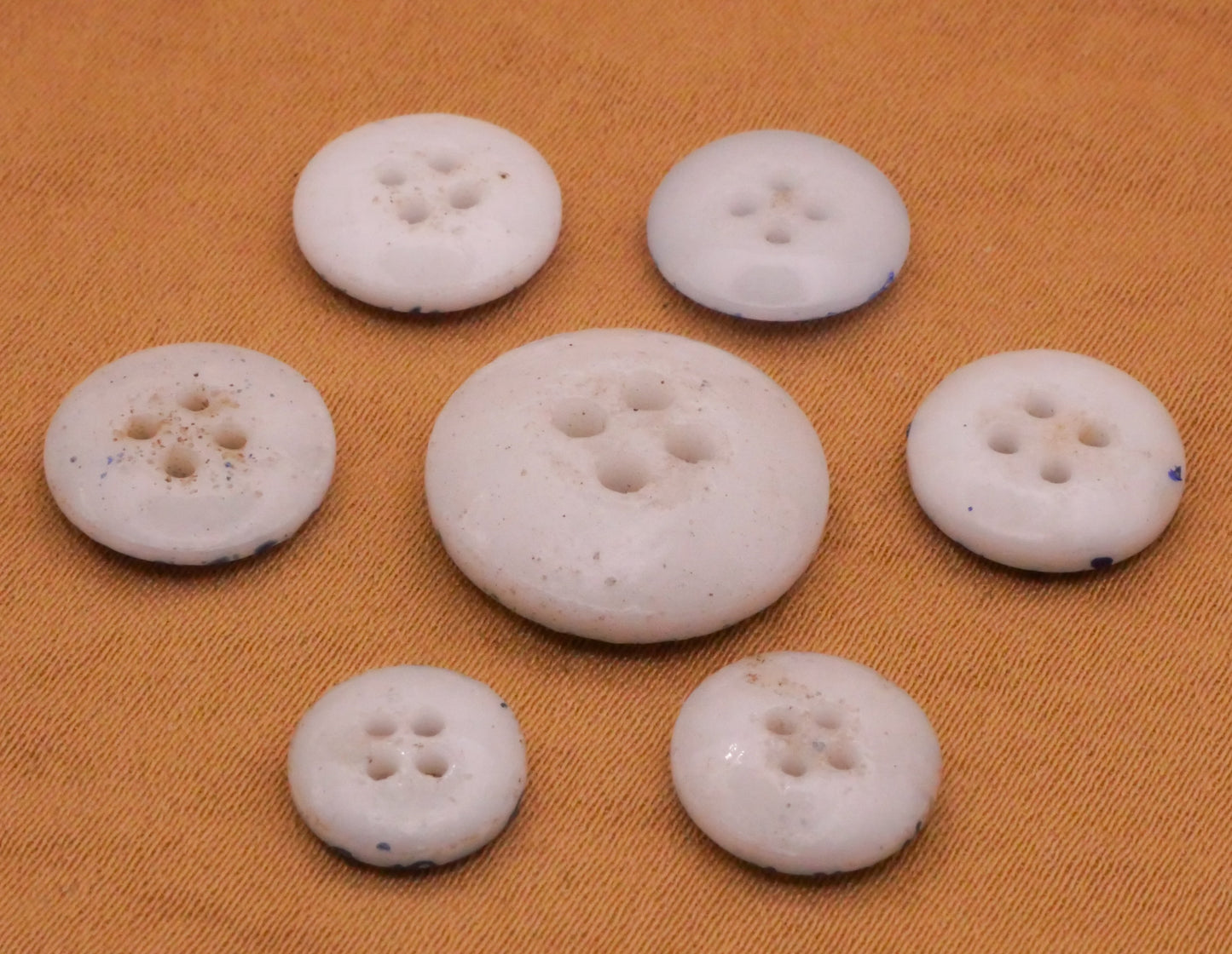 Calico Patterns Blue White China Button Various 9-16mm