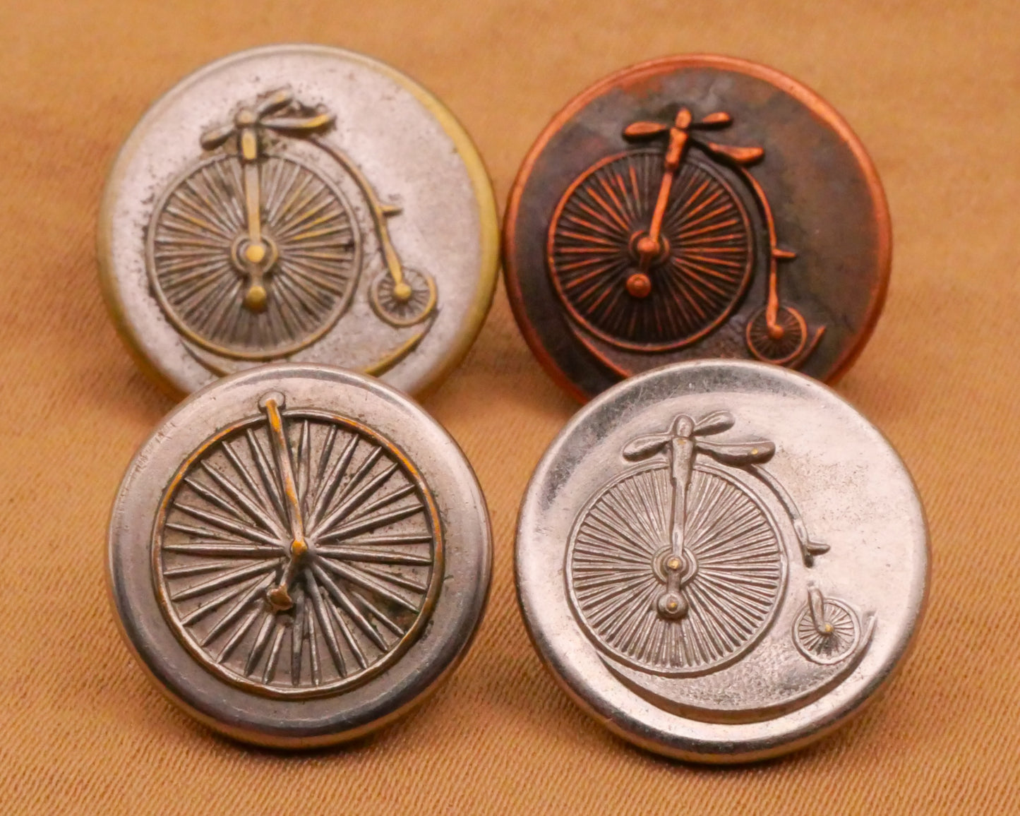 Penny Farthing Bicycle or Unicycle Antique Metal Button Various 15-17mm