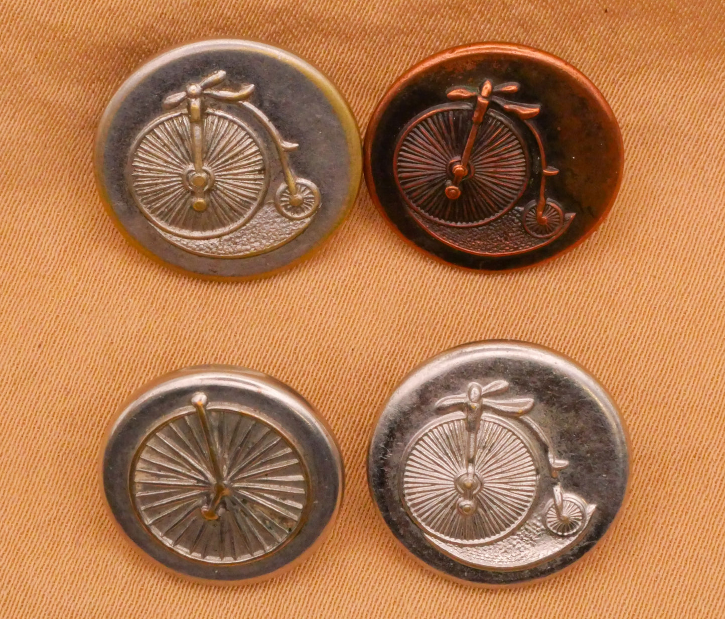 Penny Farthing Bicycle or Unicycle Antique Metal Button Various 15-17mm
