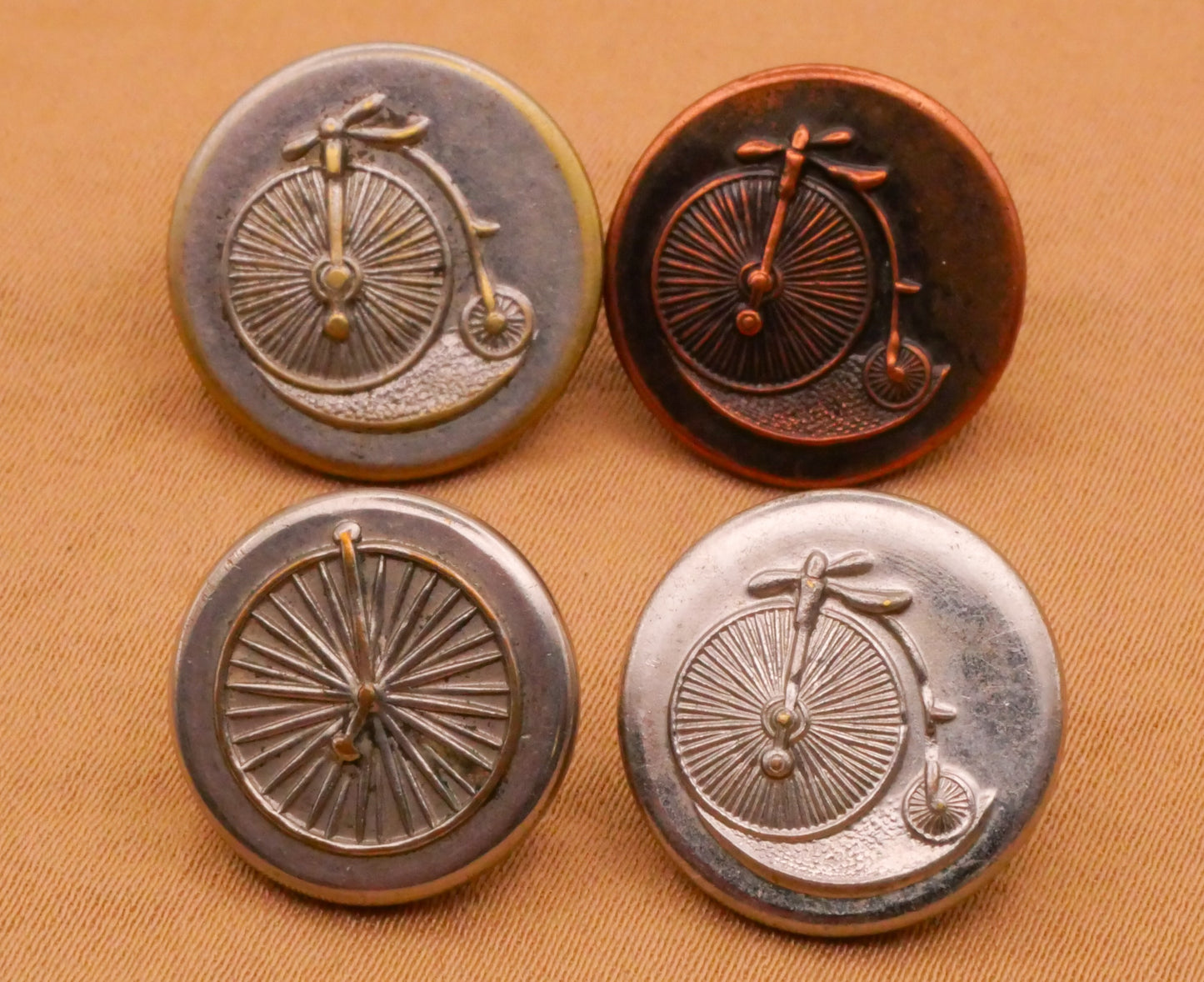Penny Farthing Bicycle or Unicycle Antique Metal Button Various 15-17mm