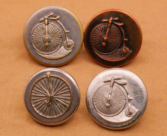 Penny Farthing Bicycle or Unicycle Antique Metal Button Various 15-17mm