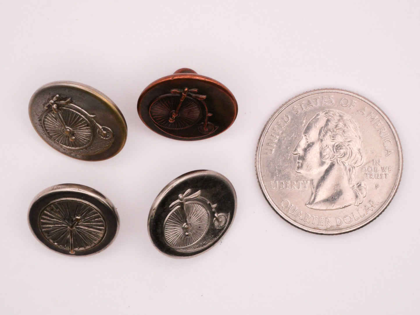 Penny Farthing Bicycle or Unicycle Antique Metal Button Various 15-17mm
