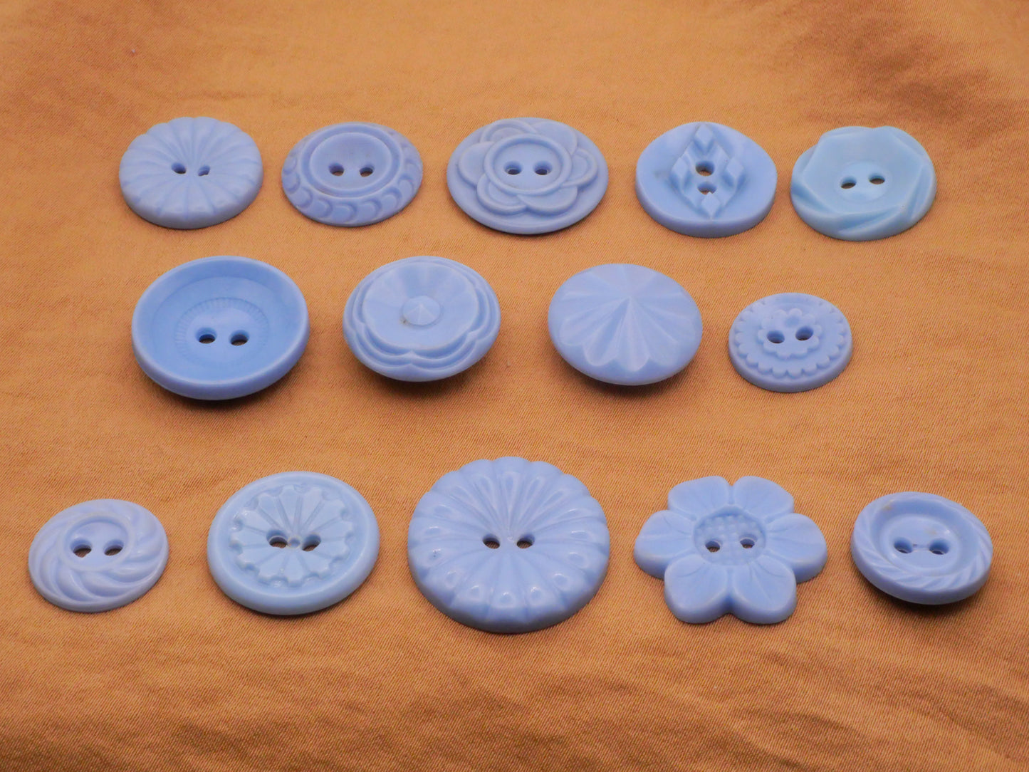 Baby Blue Vintage Plastic Housecoat Button Various 15-23mm