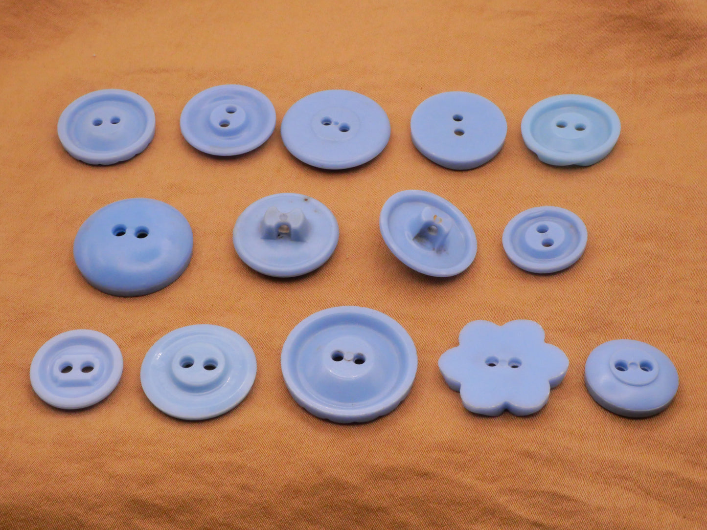 Baby Blue Vintage Plastic Housecoat Button Various 15-23mm