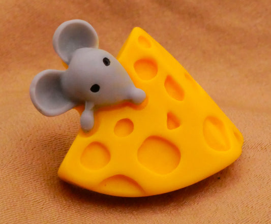 Mouse Mice Cheese Plastic Button 18x22mm
