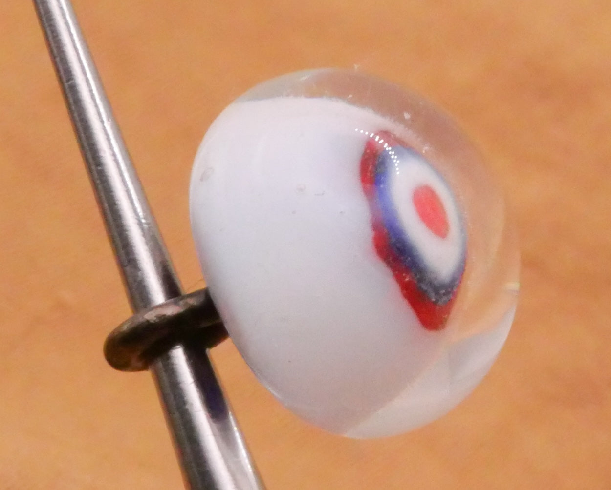 Patriotic Red White Blue Paperweight Glass Button Various 12-15mm