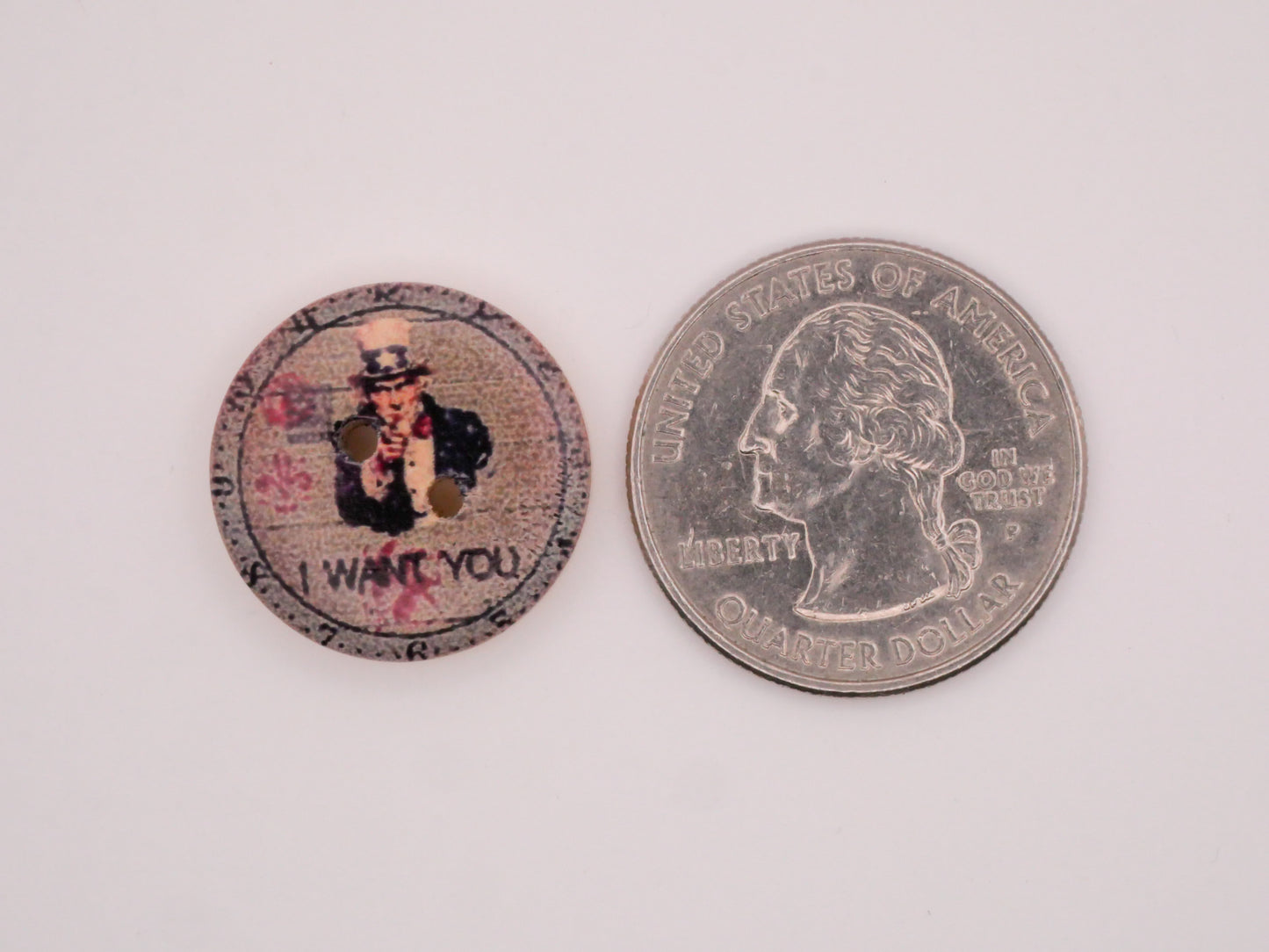 We Want You Uncle Sam Wood Button 20mm
