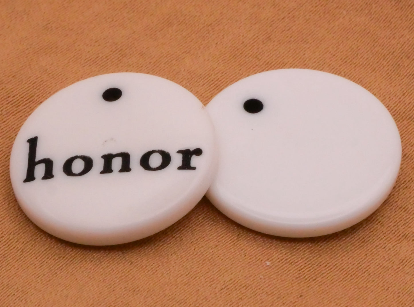 Honor or Hero Plastic Charm Embellishment Various 19mm