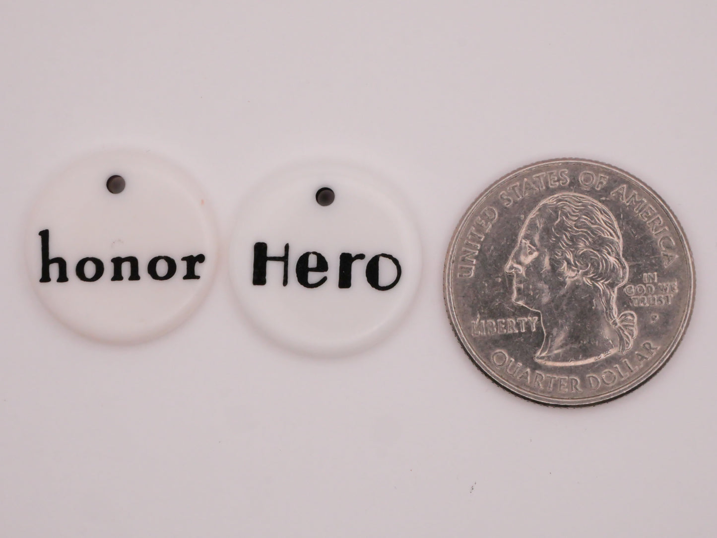 Honor or Hero Plastic Charm Embellishment Various 19mm