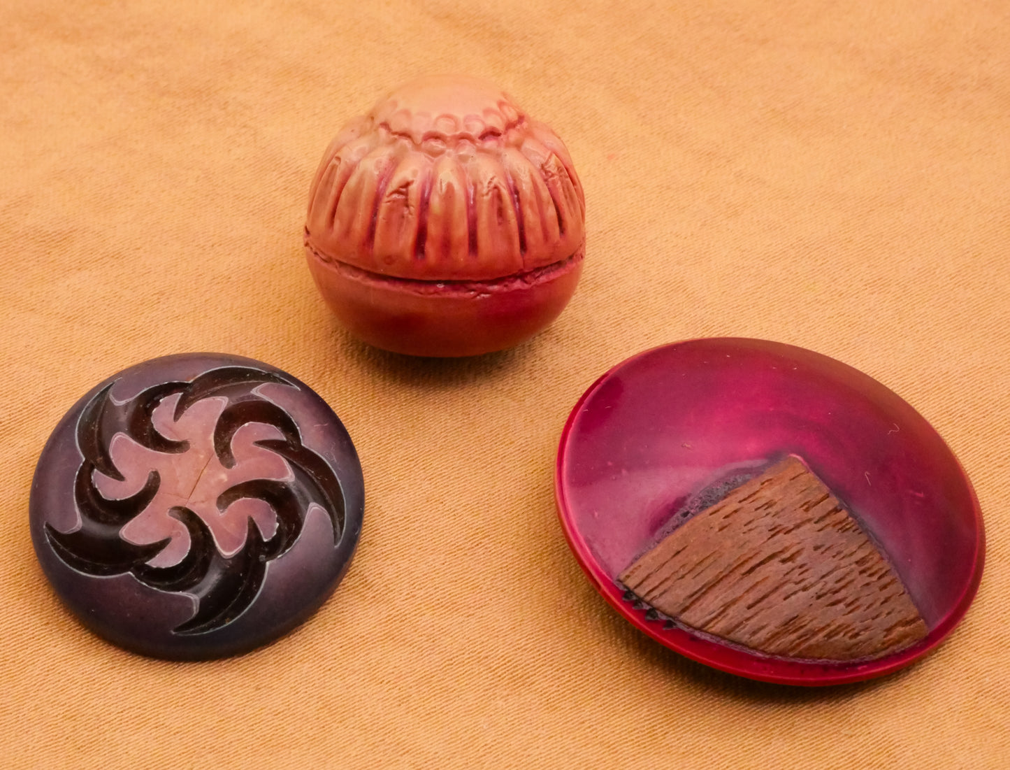 Purple Pink Celluloid Early Plastic Button Various 19-28mm
