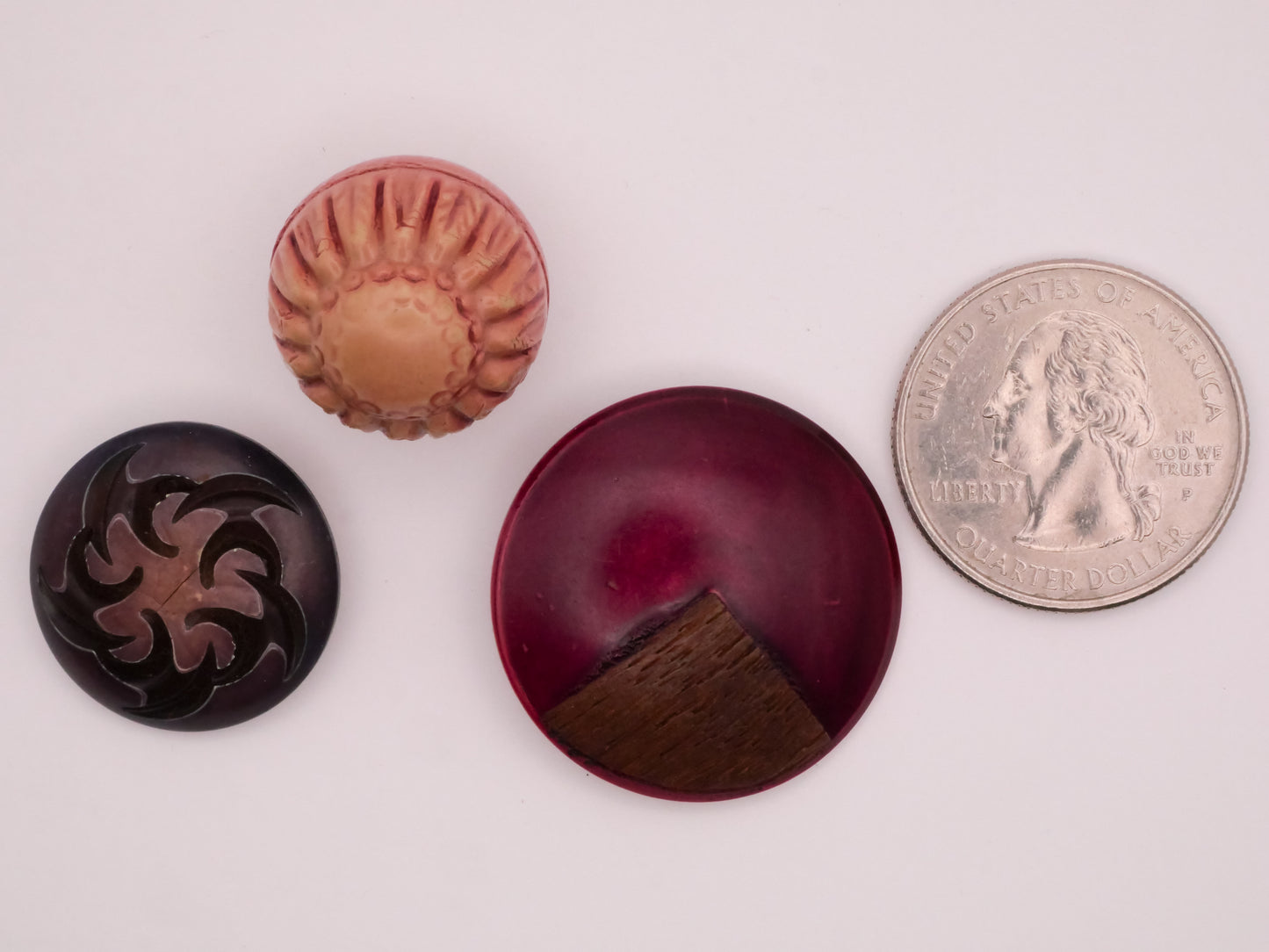 Purple Pink Celluloid Early Plastic Button Various 19-28mm