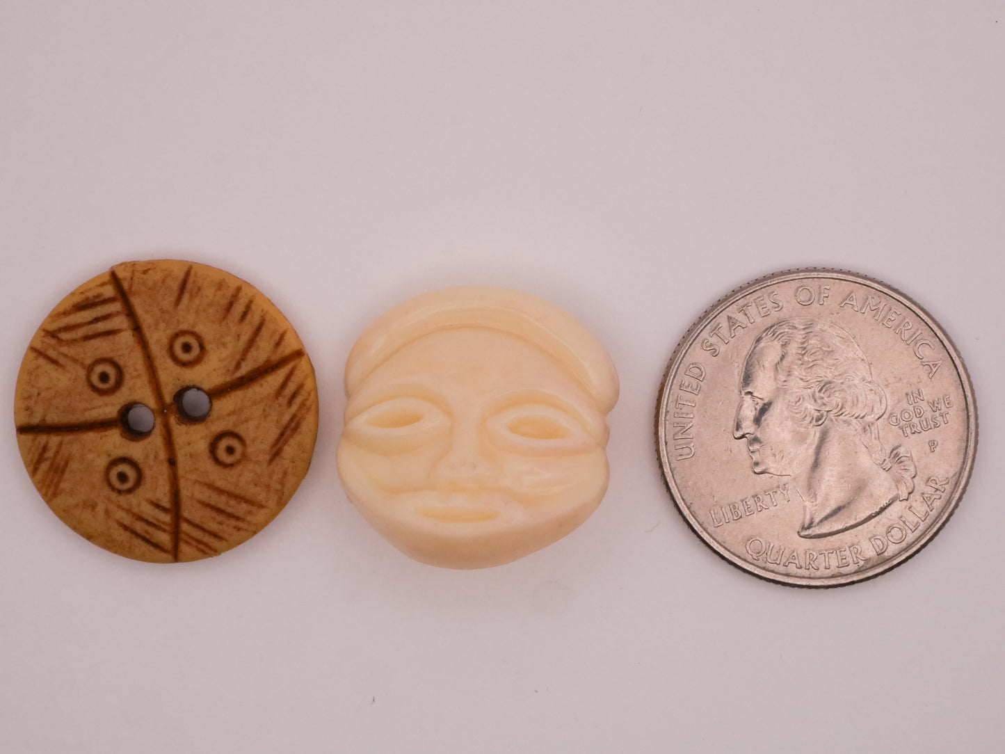 Tribal Bone Ivory Look Vintage Plastic Button Various 21-23mm