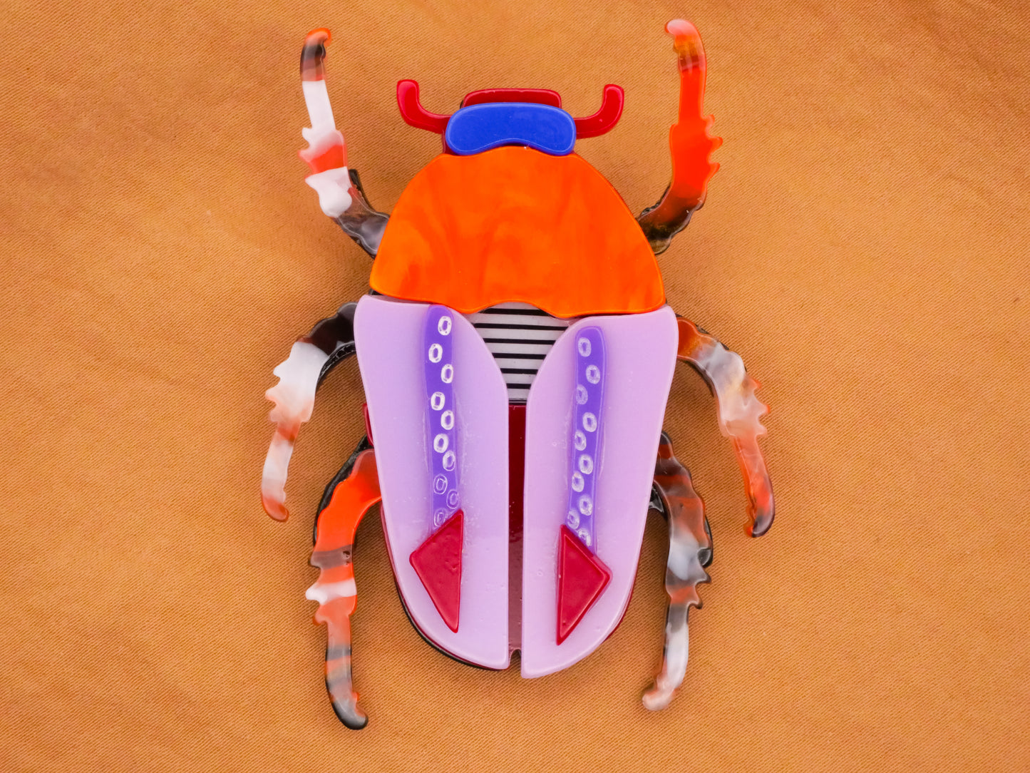Beetle Insect Bug Large Acrylic Plastic Button 49x68mm