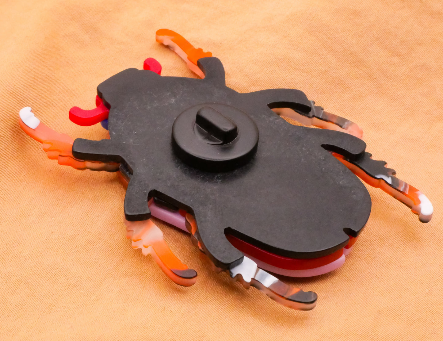 Beetle Insect Bug Large Acrylic Plastic Button 49x68mm