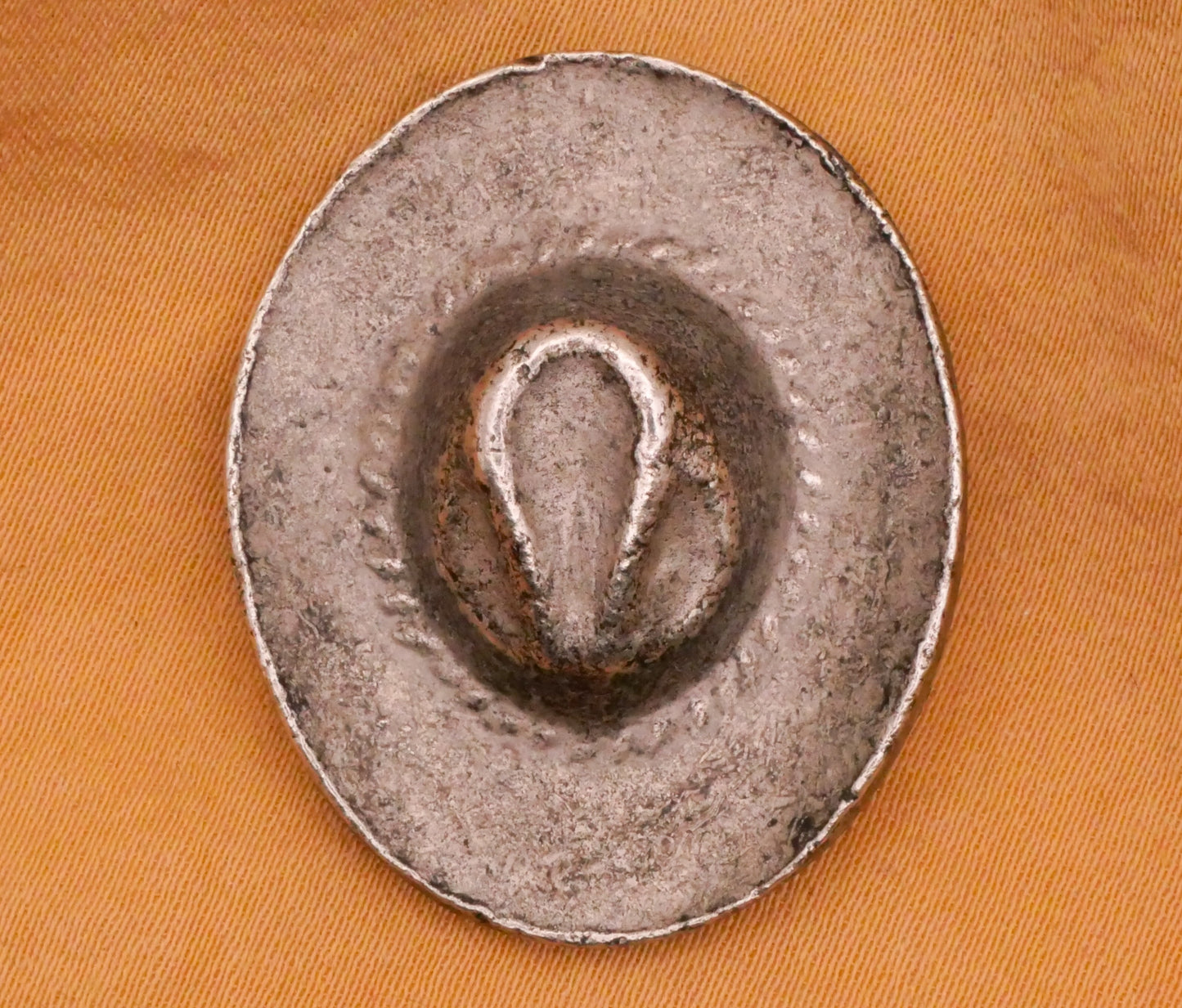Cowboy Hat Realistic Vintage Large Metal Button 27x32mm