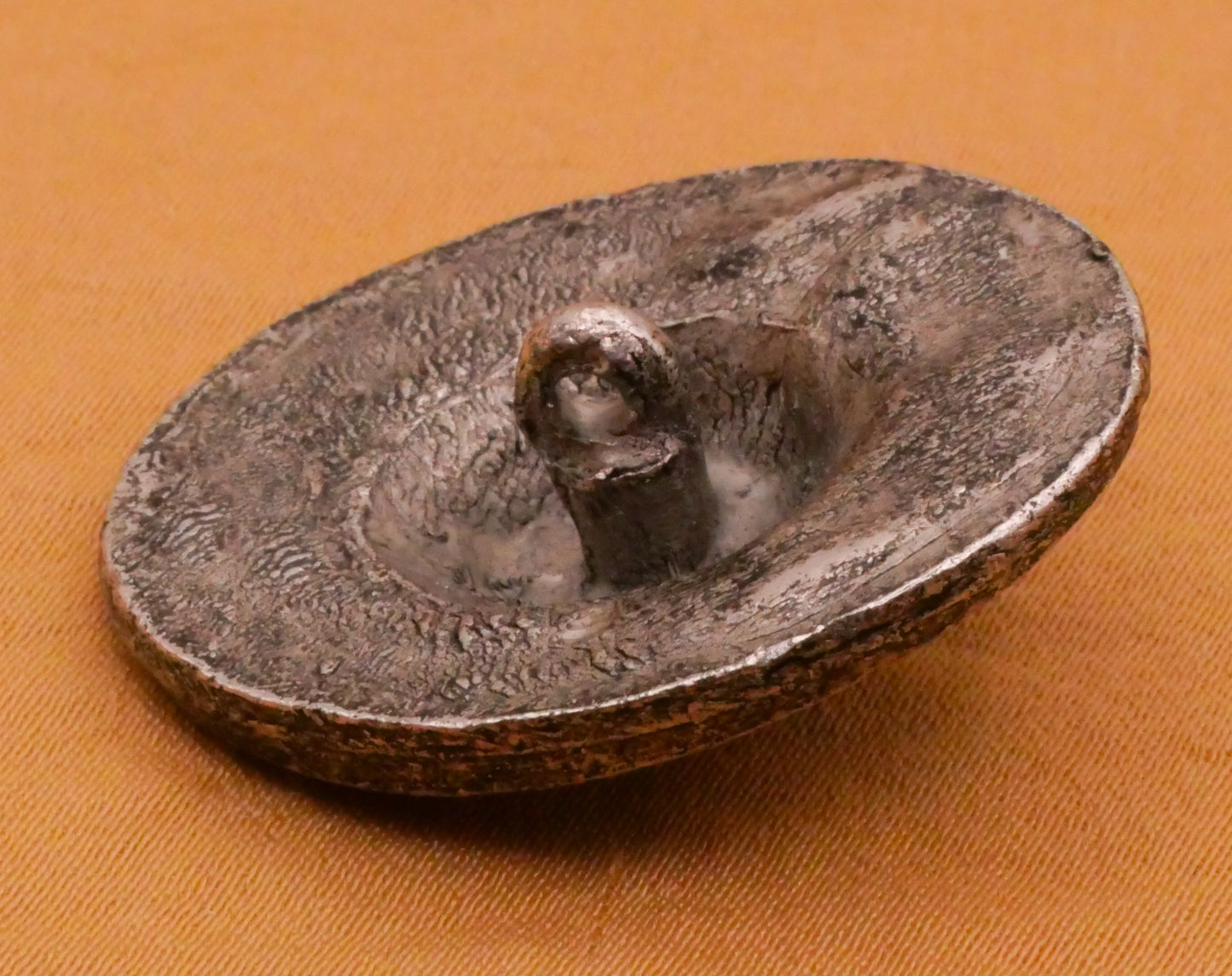 Cowboy Hat Realistic Vintage Large Metal Button 27x32mm