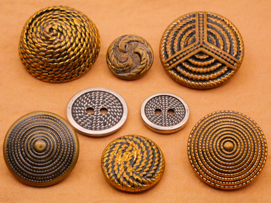 Rope Texture Design Vintage Metal Button Various 15-27mm