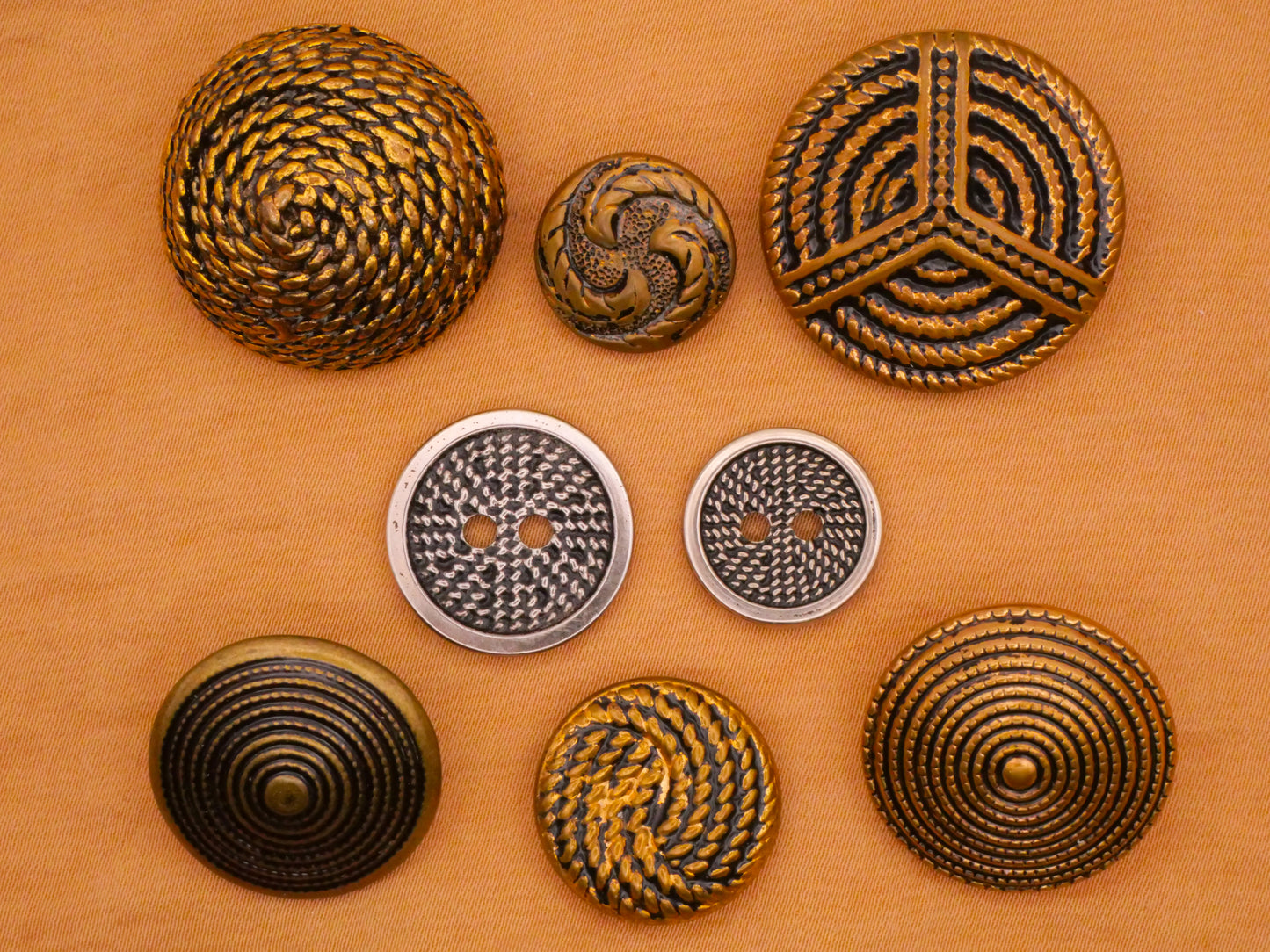 Rope Texture Design Vintage Metal Button Various 15-27mm