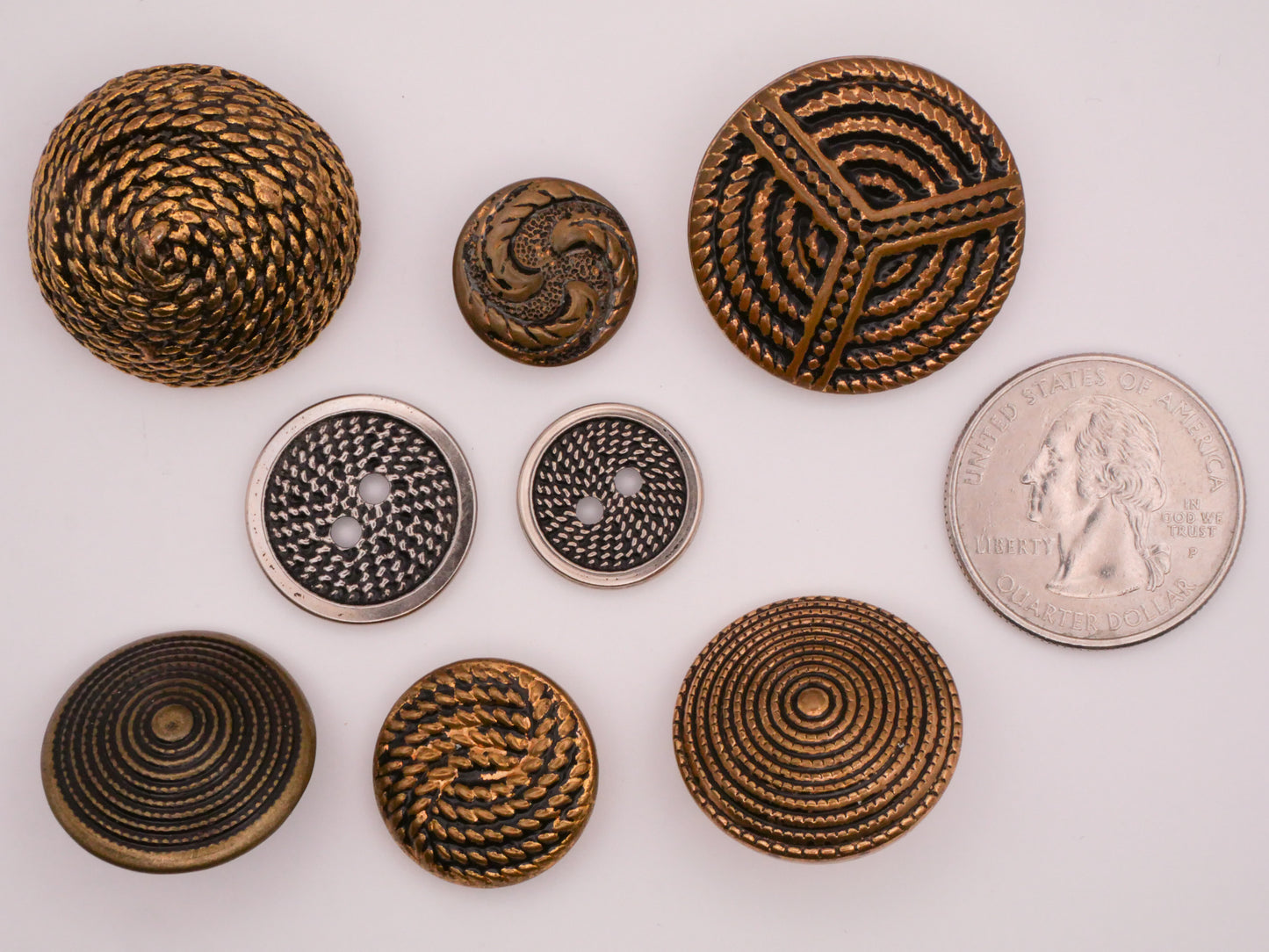 Rope Texture Design Vintage Metal Button Various 15-27mm