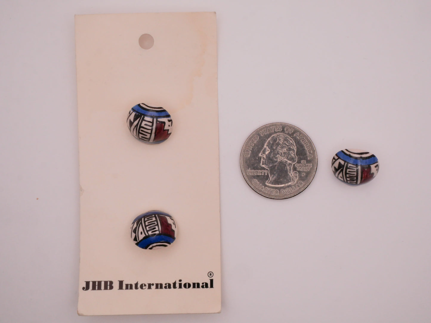 Aztec Southwest Design Glazed Ceramic JHB Button 14mm