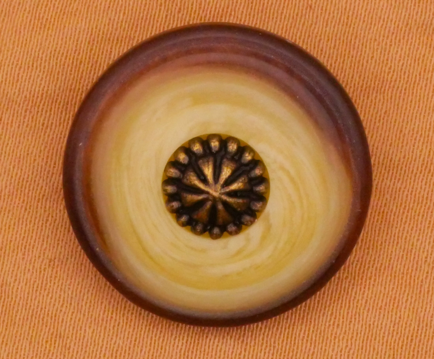 Horn Imitation Metal Look Center Plastic Pair of Buttons 20mm