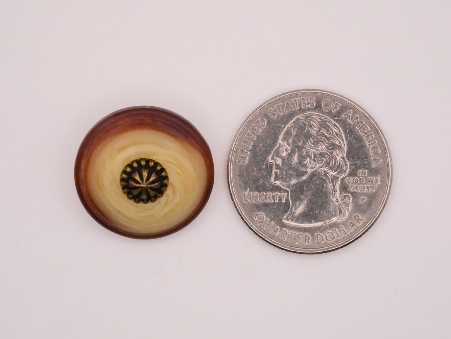 Horn Imitation Metal Look Center Plastic Pair of Buttons 20mm