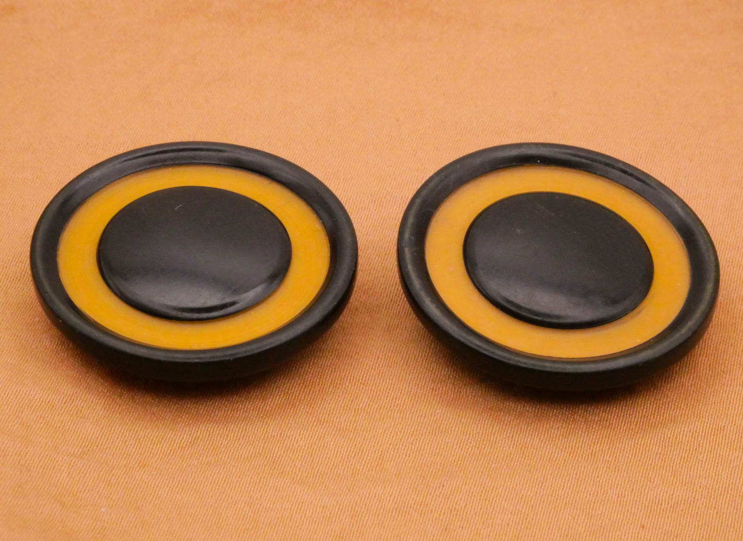 Celluloid Early Plastic Veg Ivory Look Eye Pair of Buttons 29mm