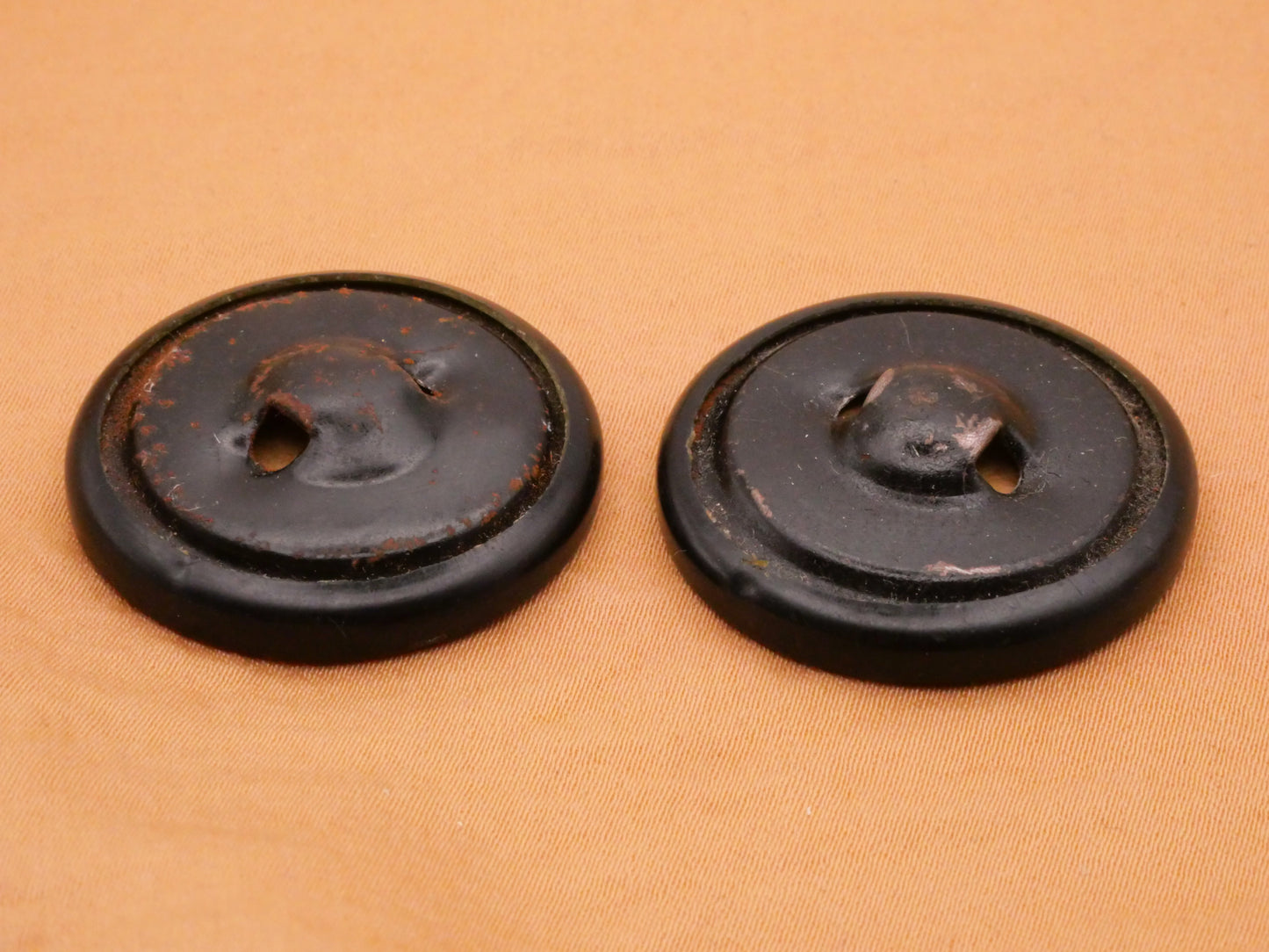 Celluloid Early Plastic Veg Ivory Look Eye Pair of Buttons 29mm