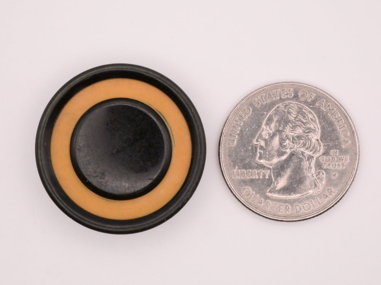Celluloid Early Plastic Veg Ivory Look Eye Pair of Buttons 29mm
