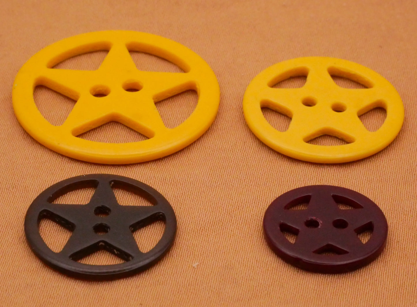 Sheriff Badge Star Cut Plastic Button Various 16-28mm
