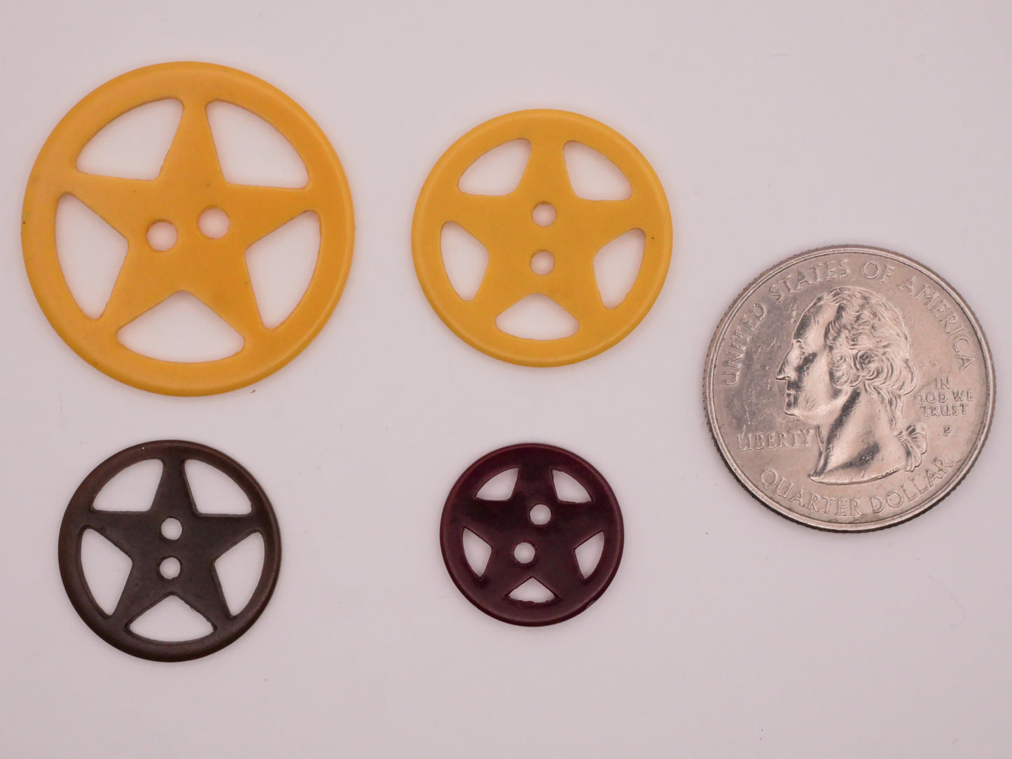 Sheriff Badge Star Cut Plastic Button Various 16-28mm