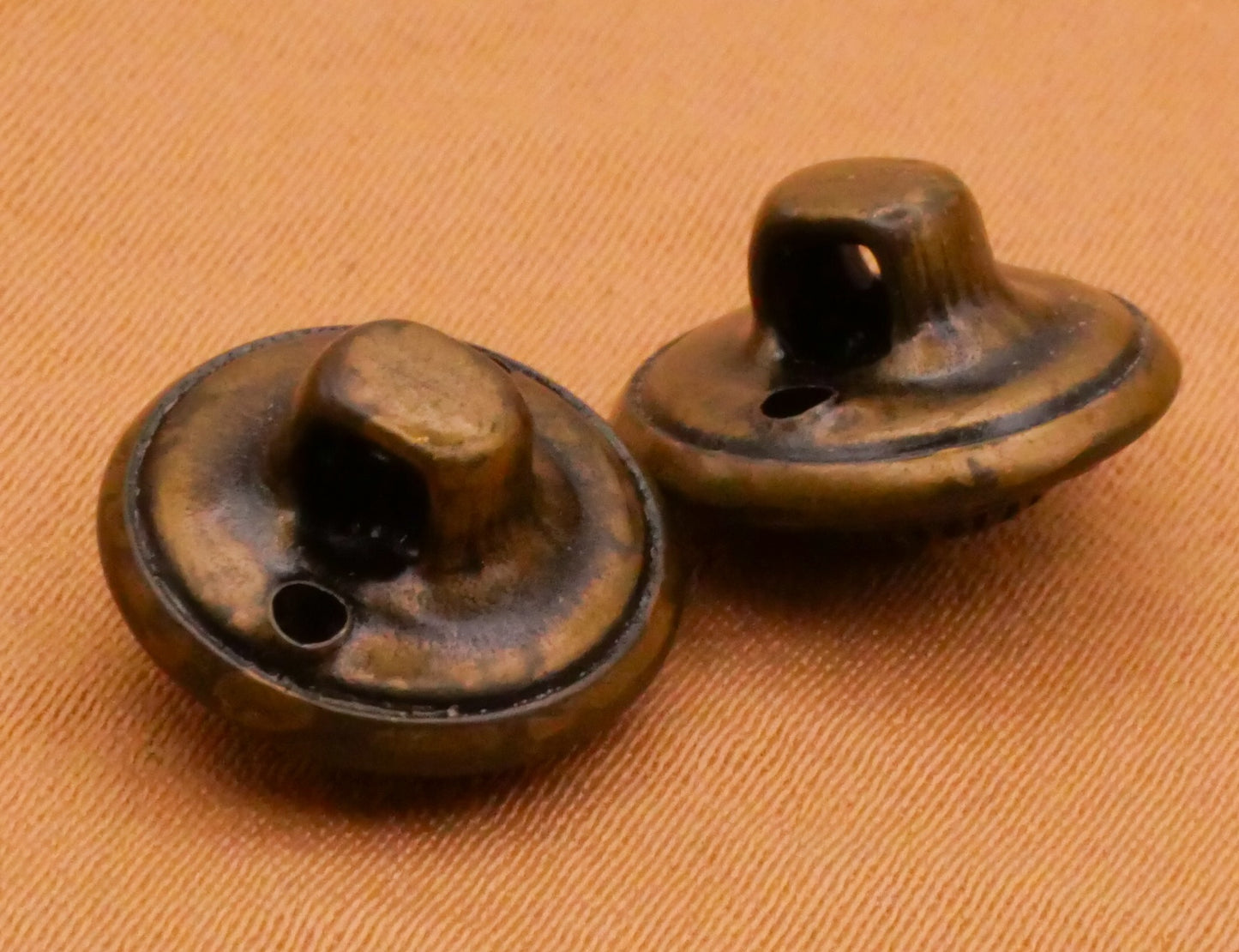 Braided Edge Bronze Metal Pair of Buttons 12mm