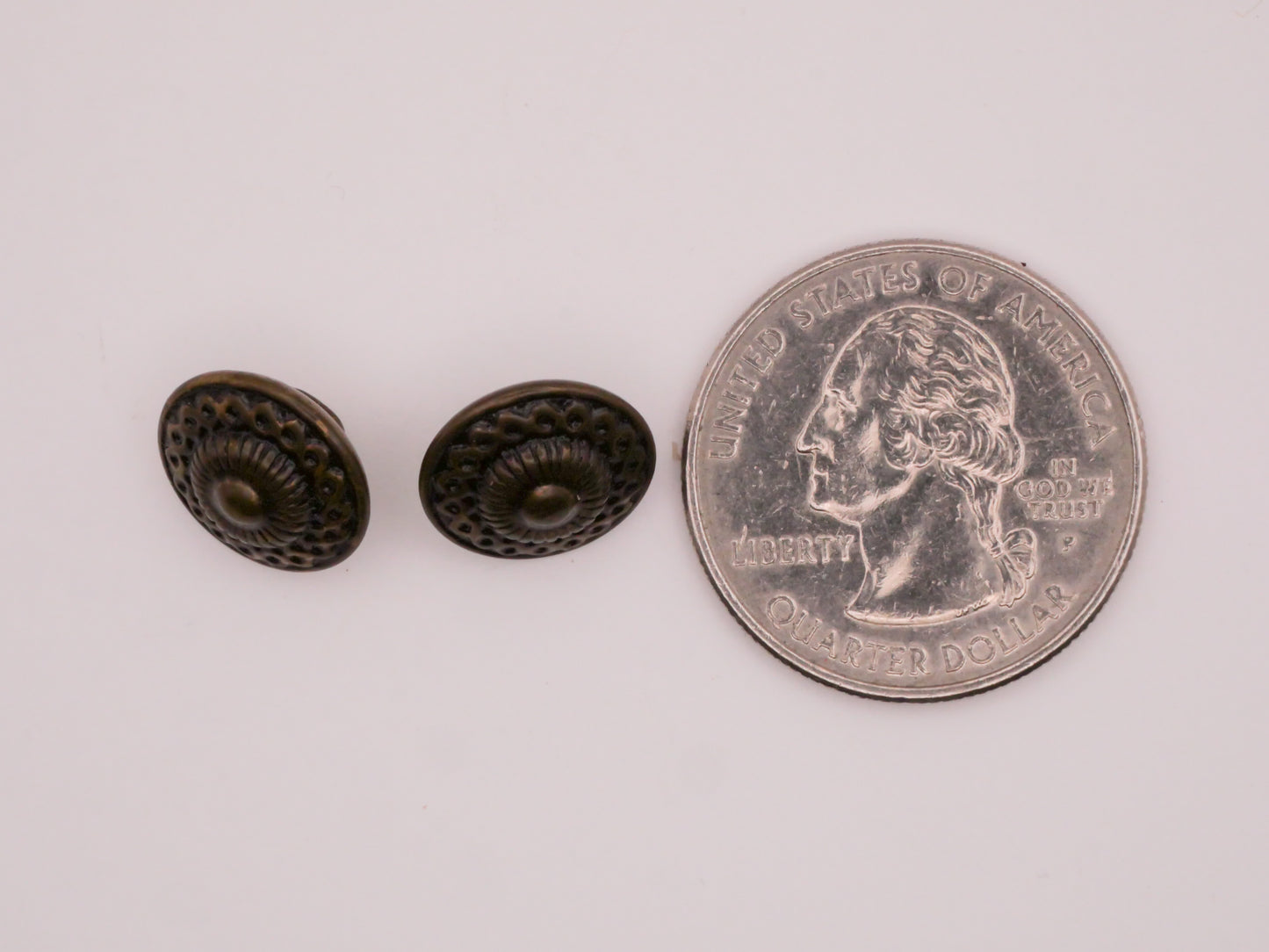 Braided Edge Bronze Metal Pair of Buttons 12mm