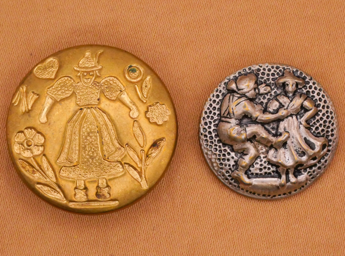 Tyrolean Austrian People Metal Button Various 19-23mm