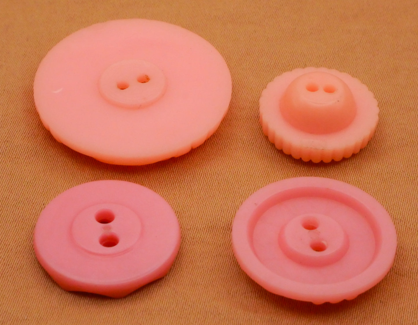 Pink Peachy Housecoat Vintage Plastic Button Various 16-28mm