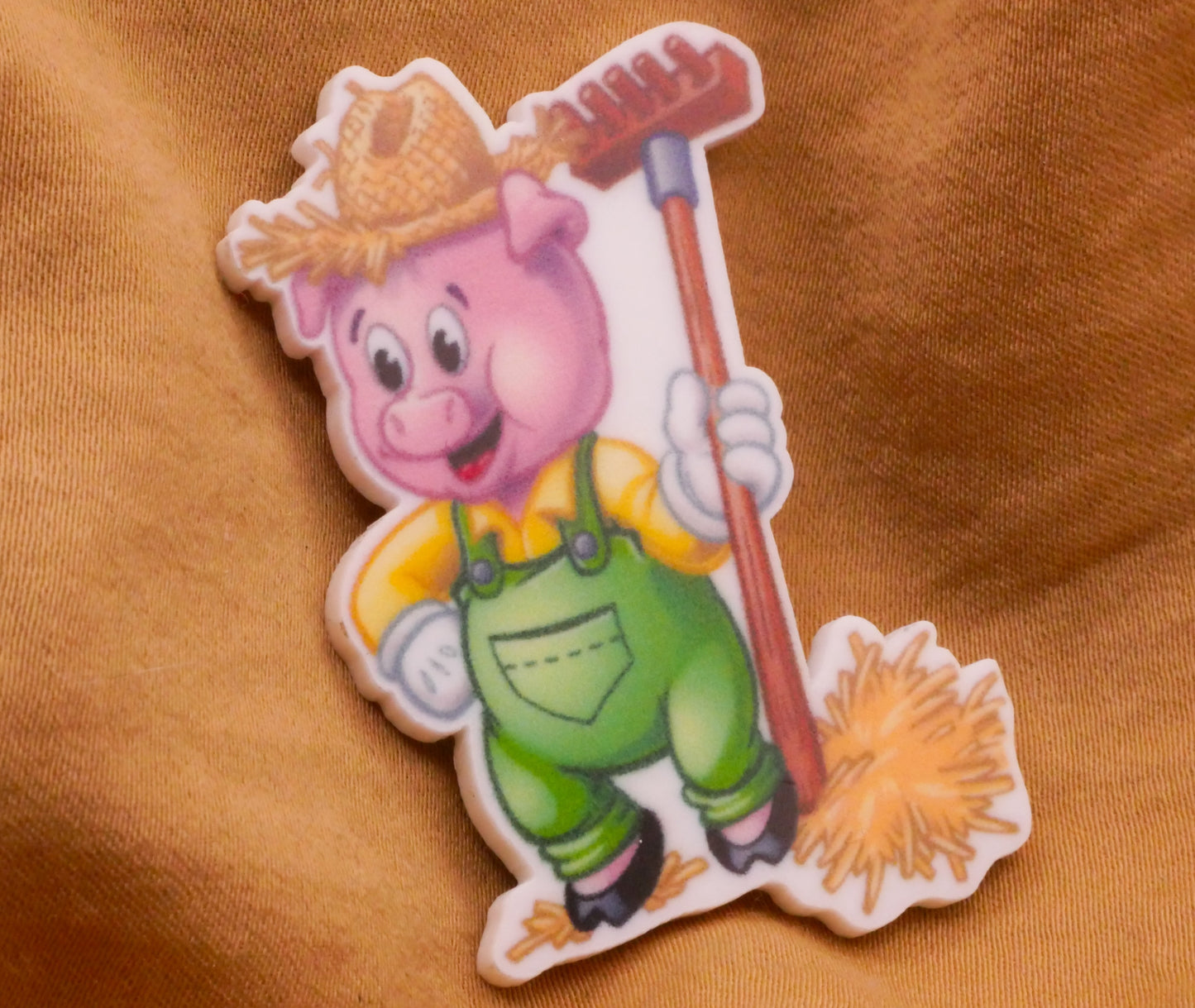 Pig Farmer Large Plastic Button 32x43mm