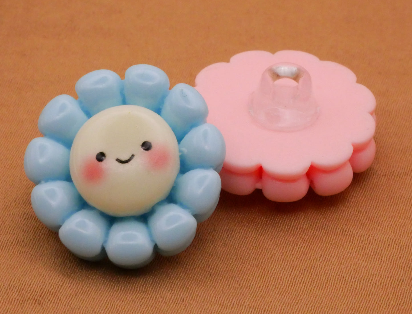 Flower Smiley Face Colorful Plastic Assorted Set of Four Buttons 22mm