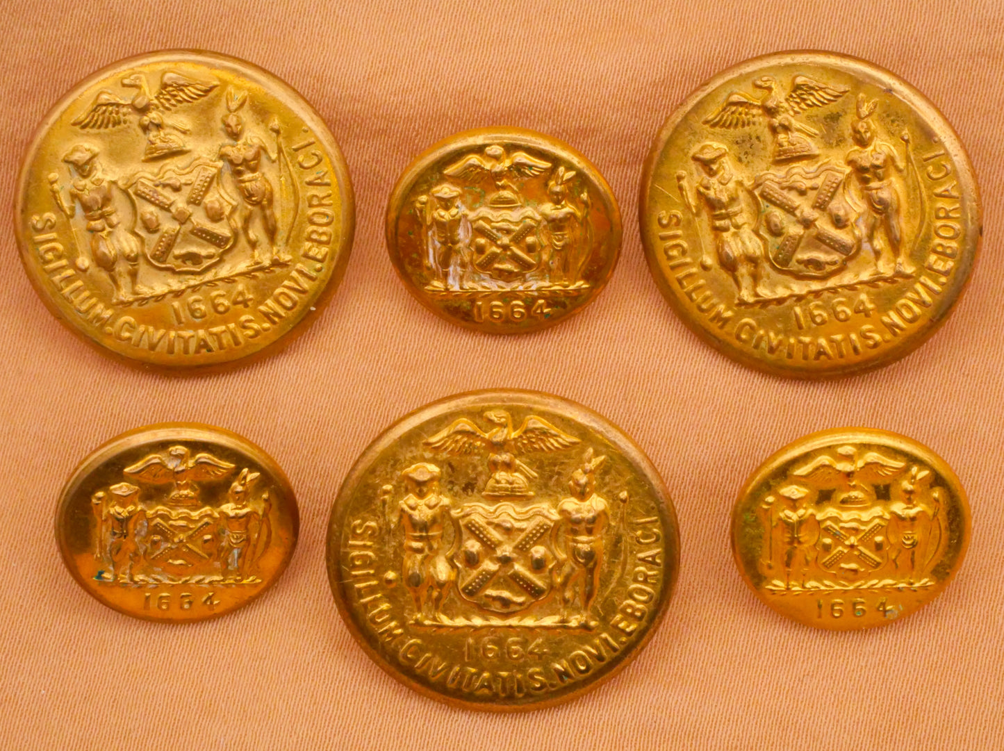 New York State Seal Gold Metal Button Various 16-23mm