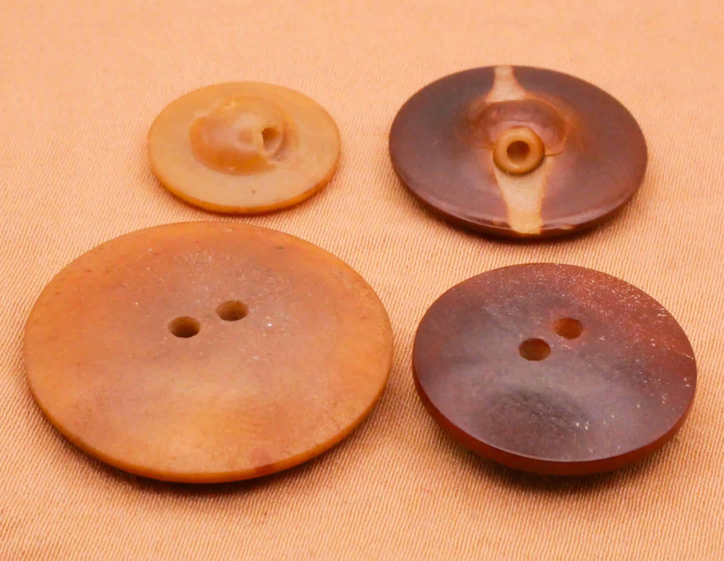Vegetable Ivory Etched or Plaid Design Button Various 14-25mm