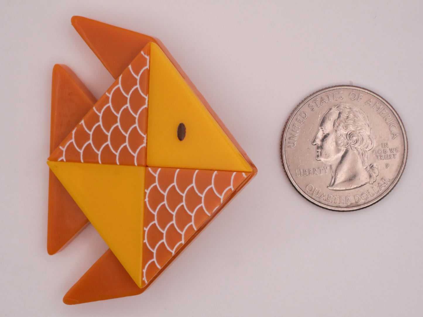 Goldfish Fish Ocean Geometric Acrylic Plastic Large Button 39x54mm