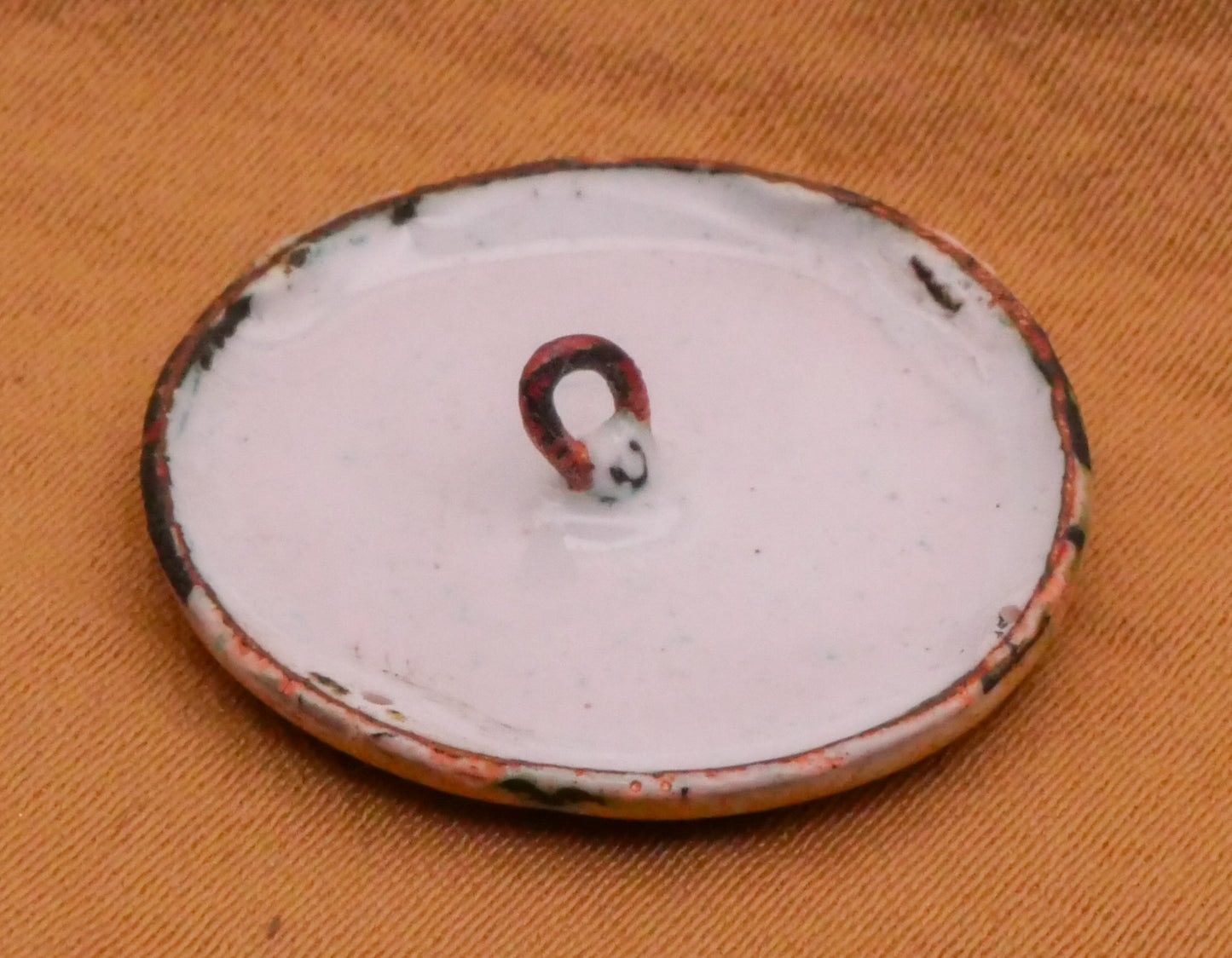 Landscape Mountain Ocean Boats Enamel Painted Metal Button 23mm