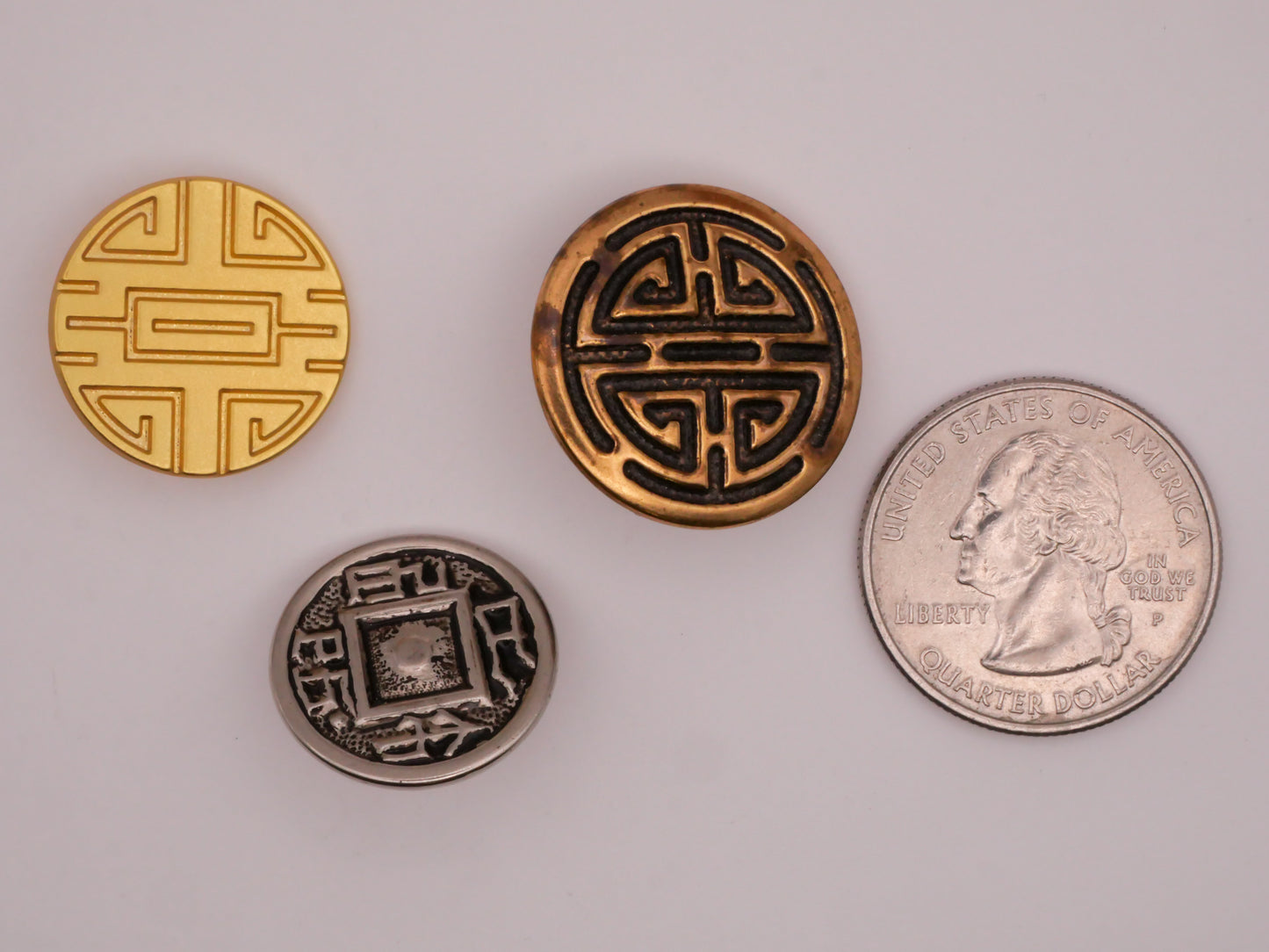 Chinese Motif Design Metal Button Various 19-23mm