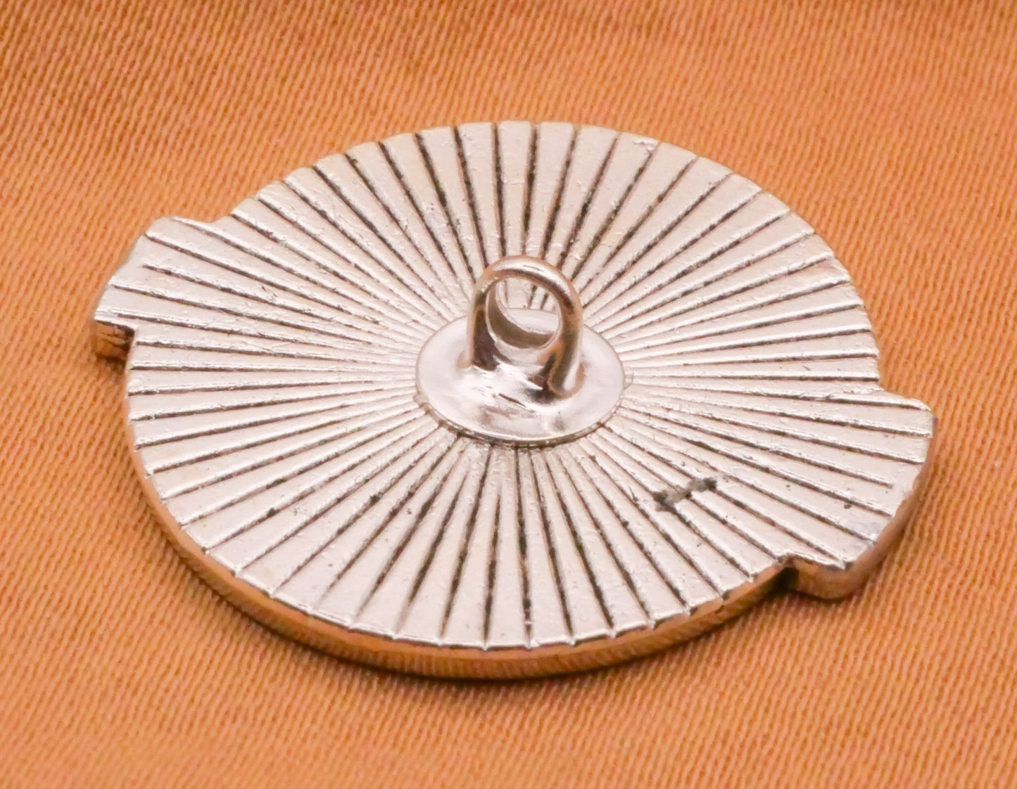 Chinese Lantern Flowers Silver Metal Button 25mm