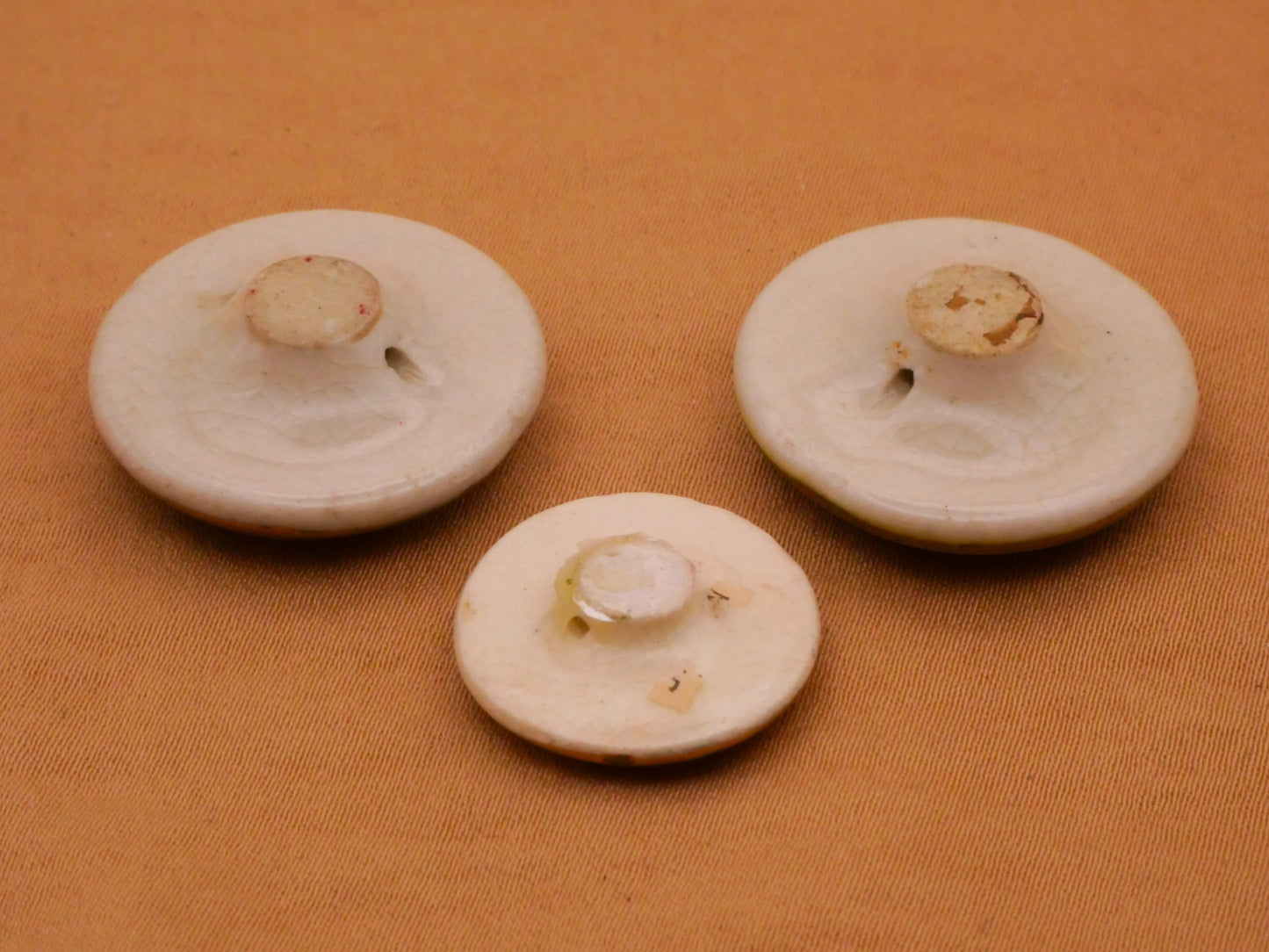 Bamboo Satsuma Hand-Painted Porcelain Ceramic Vintage Button 19-24mm