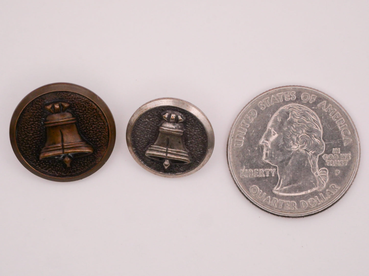 Liberty Bell Patriotic Vintage Metal Button Various 16-19mm